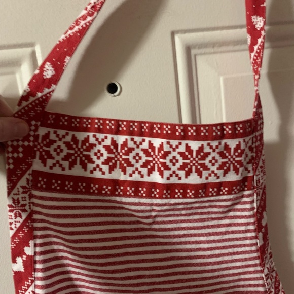 Festive Red and White Striped Apron - Picture 5 of 6